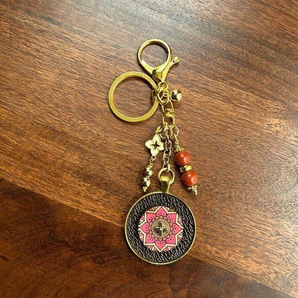 BOHO MANDALA Bag Charm Gold Tone Charms ✤ - Picture 4 of 8